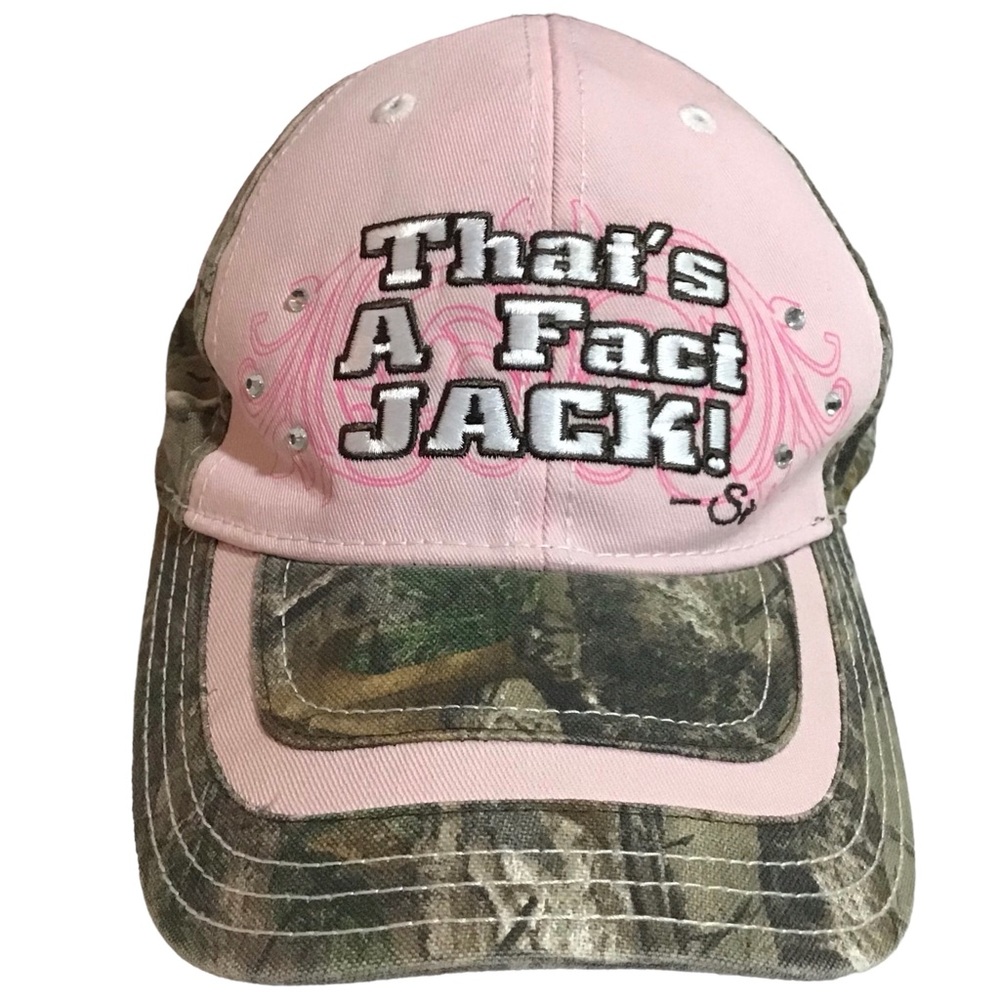 Camouflage Pink Hat Cap Faux Diamond Studs A&E Thats A Fact Jack Paramount O…